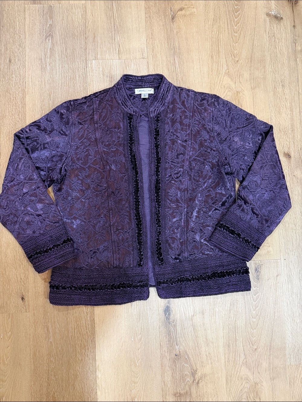 Cold Water Creek Jacquard Purple Blazer